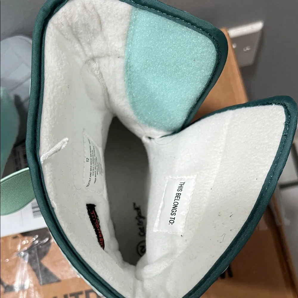 Kids' Gray and Green Snow Boots
